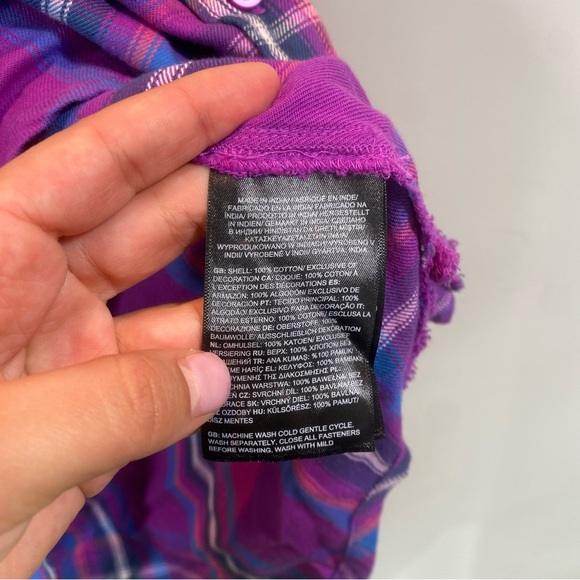 North Face Women Purple Flannel M - Picture 8 of 9